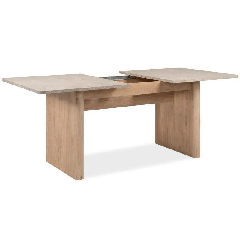 Pikendatav söögilaud Saila 90x160/200 hickory tamm/liivakivi
