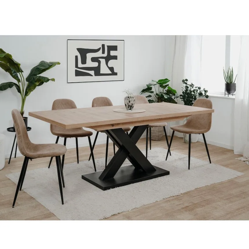 Pikendatav söögilaud Avant 90x160/200 artisan/must