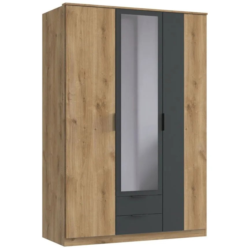 Riidekapp Texel 3u2s+p tammeplank/grafiit