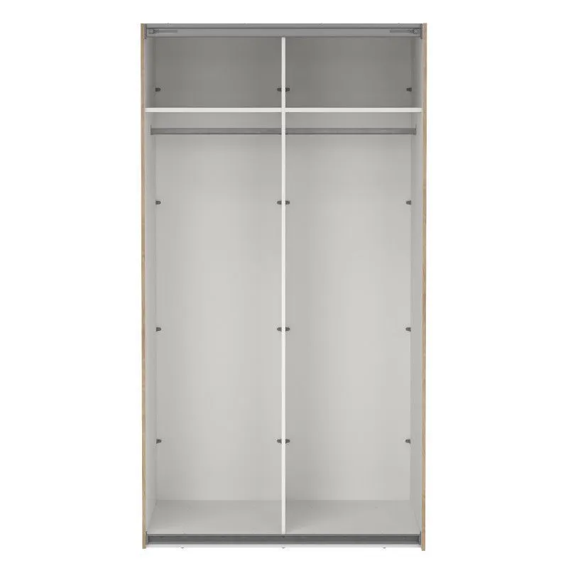 Lükandustega riidekapp Como 2lu+peegel hickory tamm
