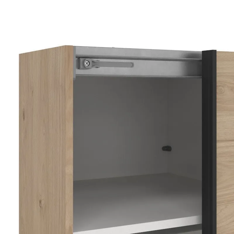 Lükandustega riidekapp Como 2lu+peegel hickory tamm
