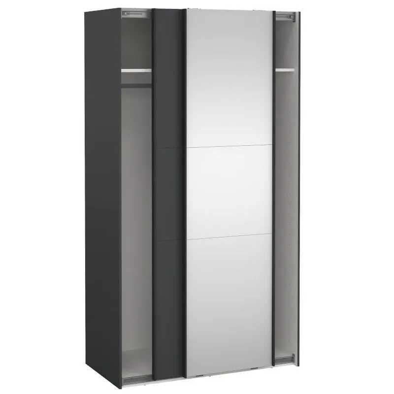 Lükandustega riidekapp Como 2lu+peegel tumehall