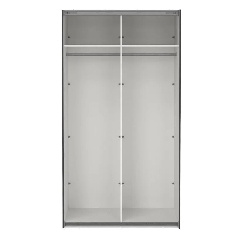 Lükandustega riidekapp Como 2lu+peegel tumehall