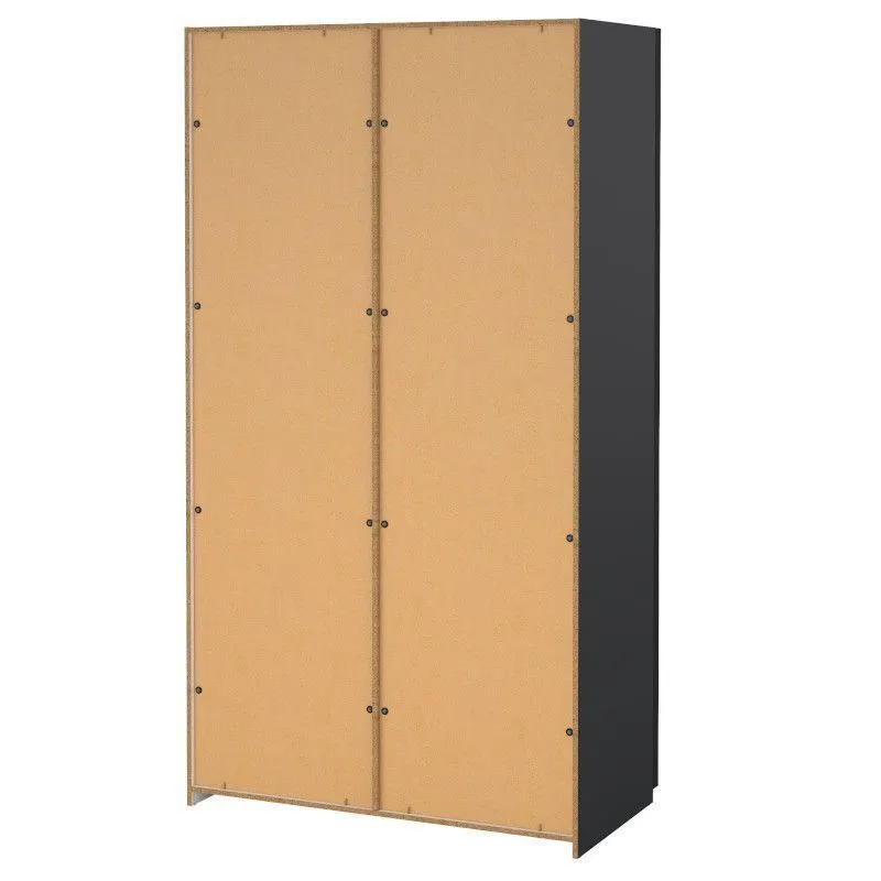 Lükandustega riidekapp Como 2lu+peegel tumehall