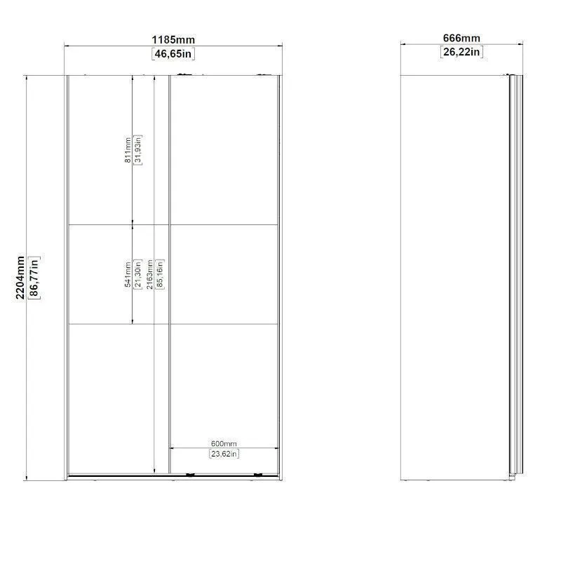 Lükandustega riidekapp Como 2lu+peegel tumehall