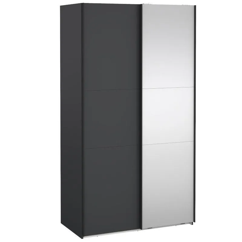 Lükandustega riidekapp Como 2lu+peegel tumehall