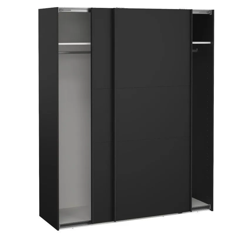 Lükandustega riidekapp Como 2lu must