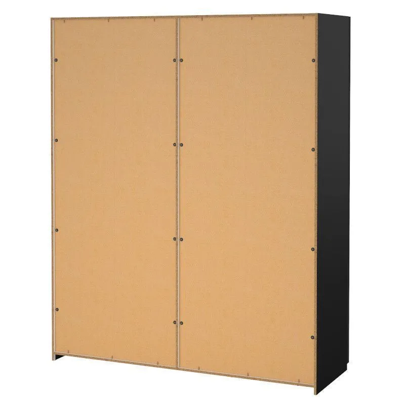 Lükandustega riidekapp Como 2lu must