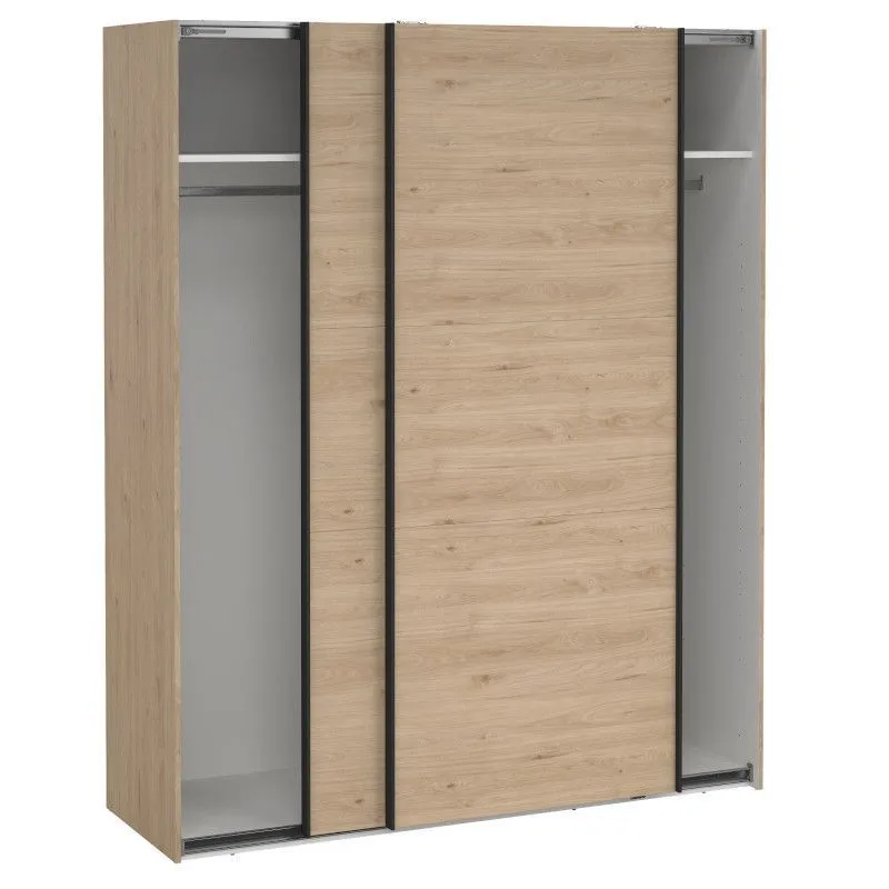 Lükandustega riidekapp Como 2lu hickory tamm