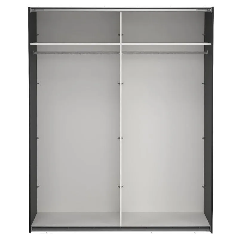 Lükandustega riidekapp Como 2lu+peegel must