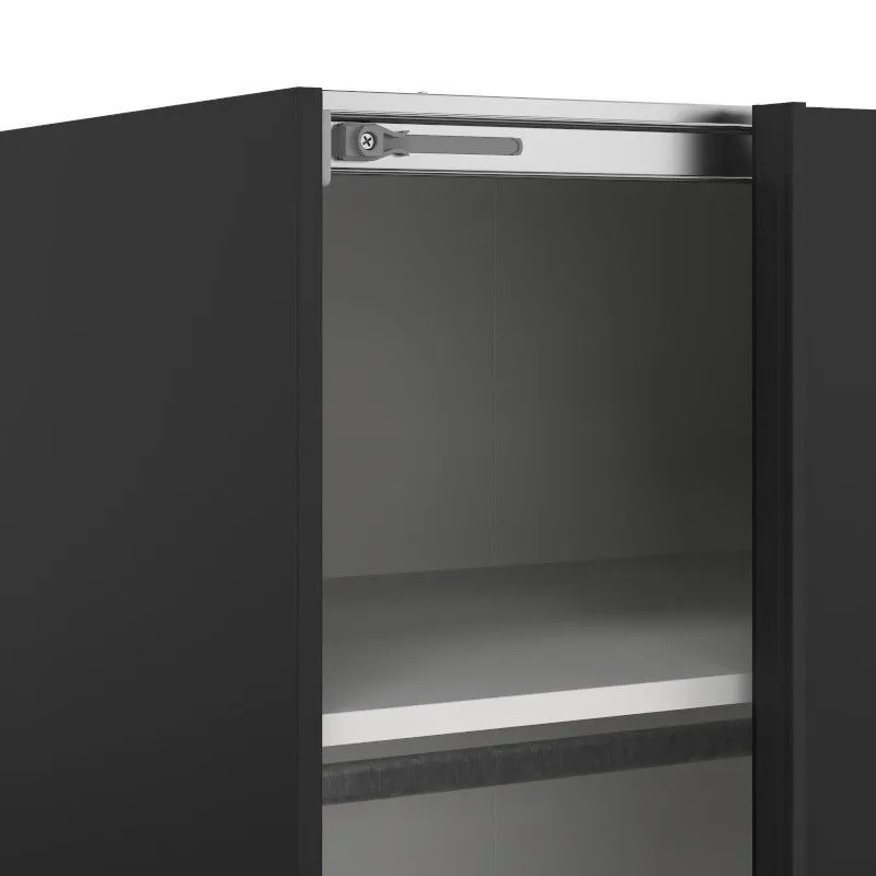 Lükandustega riidekapp Como 2lu+peegel must