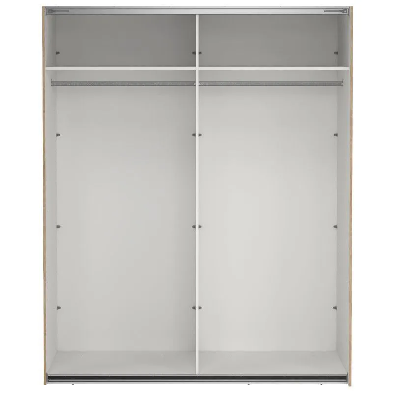 Lükandustega riidekapp Como 2lu+peegel hickory tamm