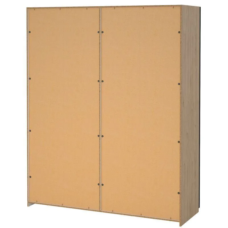 Lükandustega riidekapp Como 2lu+peegel hickory tamm