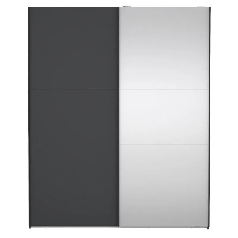 Lükandustega riidekapp Como 2lu+peegel tumehall