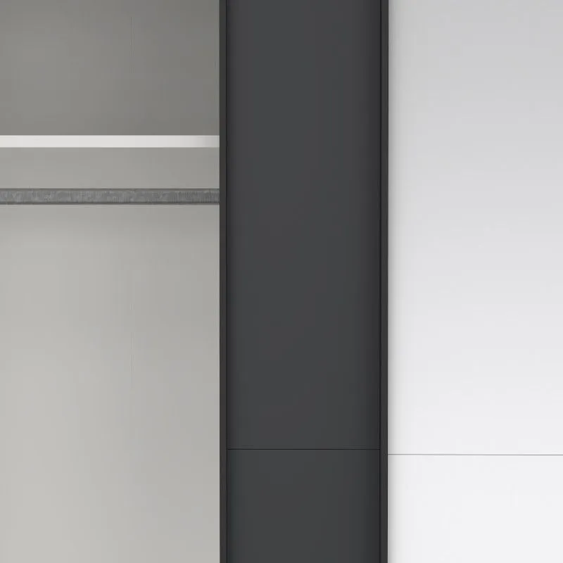 Lükandustega riidekapp Como 2lu+peegel tumehall