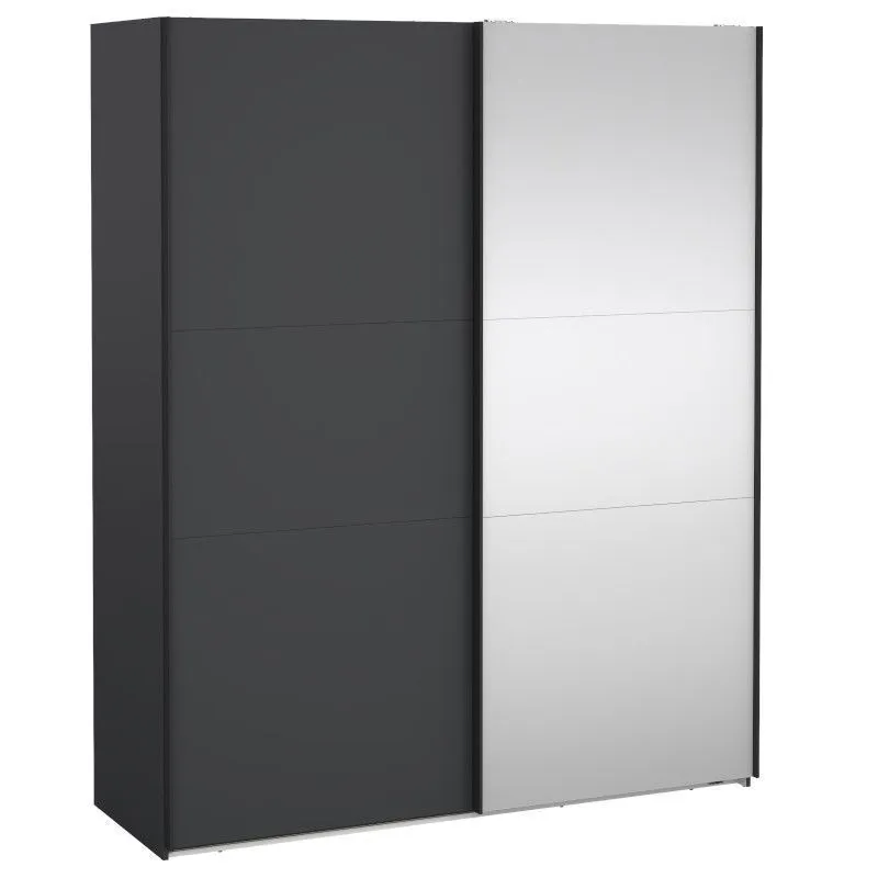 Lükandustega riidekapp Como 2lu+peegel tumehall