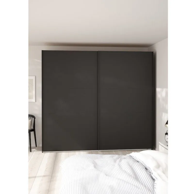 Lükandustega riidekapp Como 2lu must