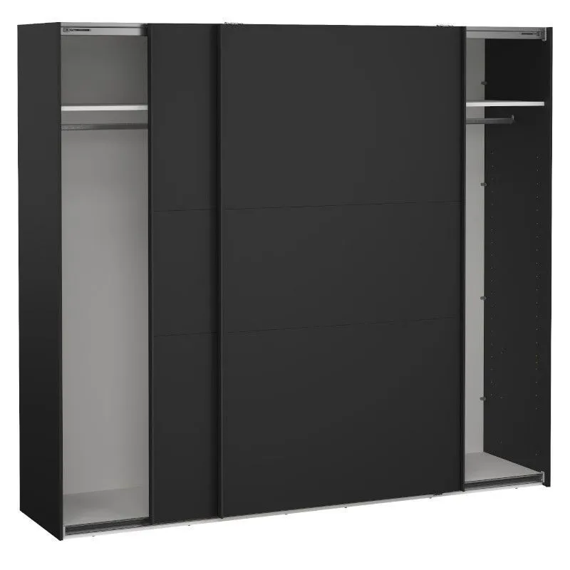 Lükandustega riidekapp Como 2lu must