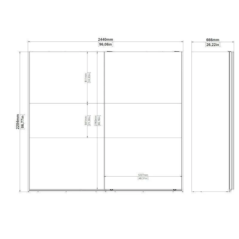 Lükandustega riidekapp Como 2lu must