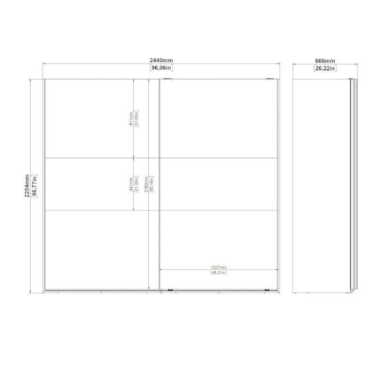 Lükandustega riidekapp Como 2lu hickory tamm