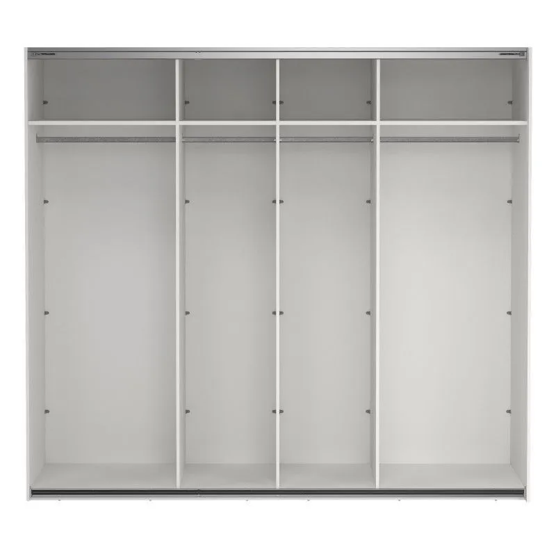 Lükandustega riidekapp Como 2lu+peegel valge