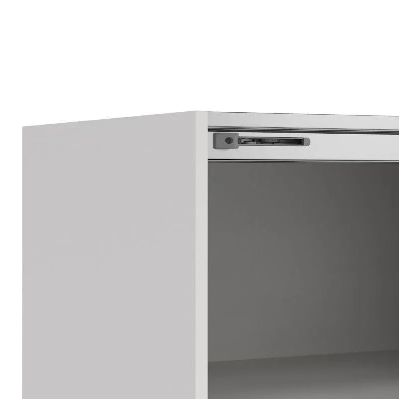 Lükandustega riidekapp Como 2lu+peegel valge