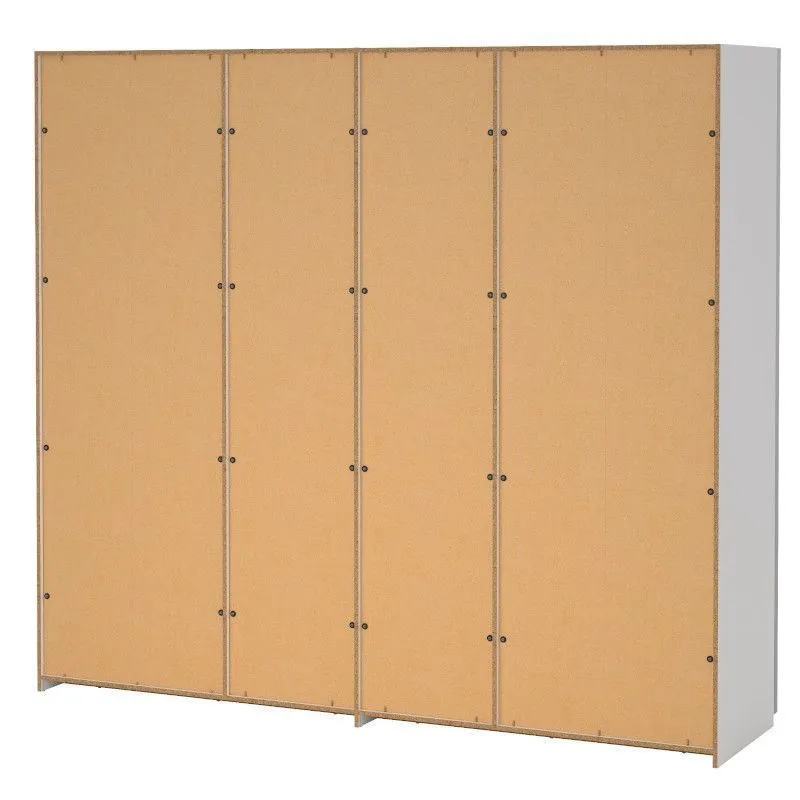 Lükandustega riidekapp Como 2lu+peegel valge