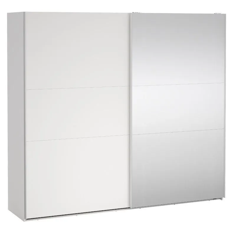 Lükandustega riidekapp Como 2lu+peegel valge