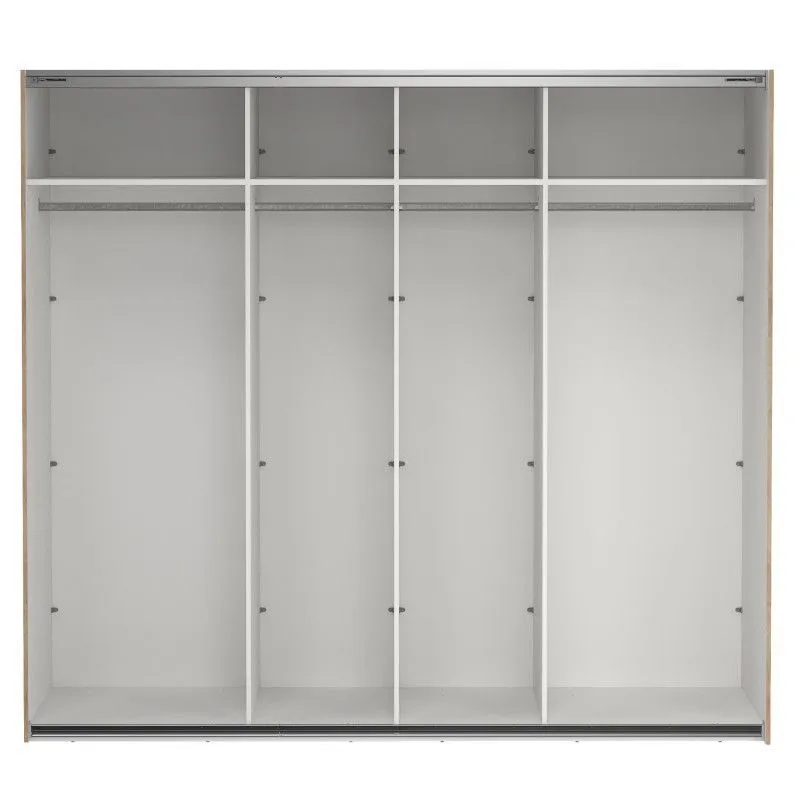 Lükandustega riidekapp Como 2lu+peegel hickory tamm