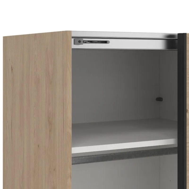 Lükandustega riidekapp Como 2lu+peegel hickory tamm