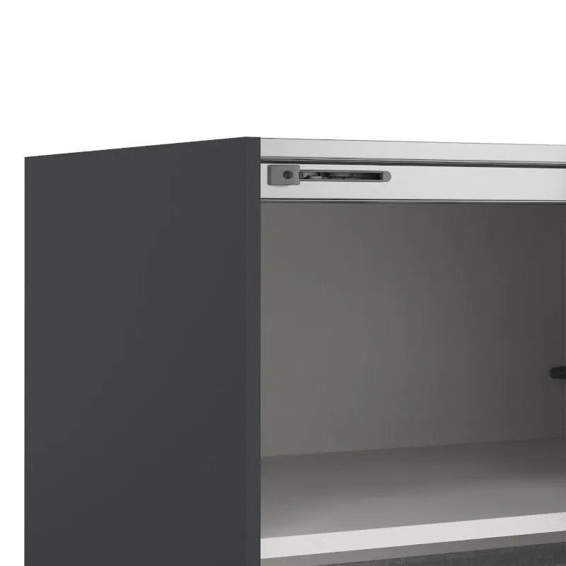 Lükandustega riidekapp Como 2lu+peegel tumehall