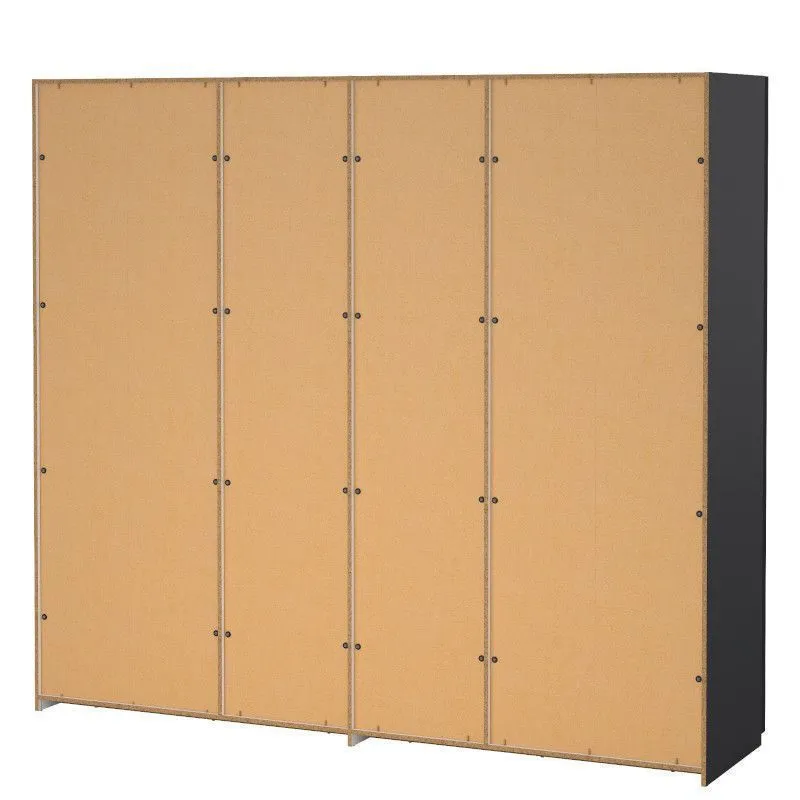 Lükandustega riidekapp Como 2lu+peegel tumehall