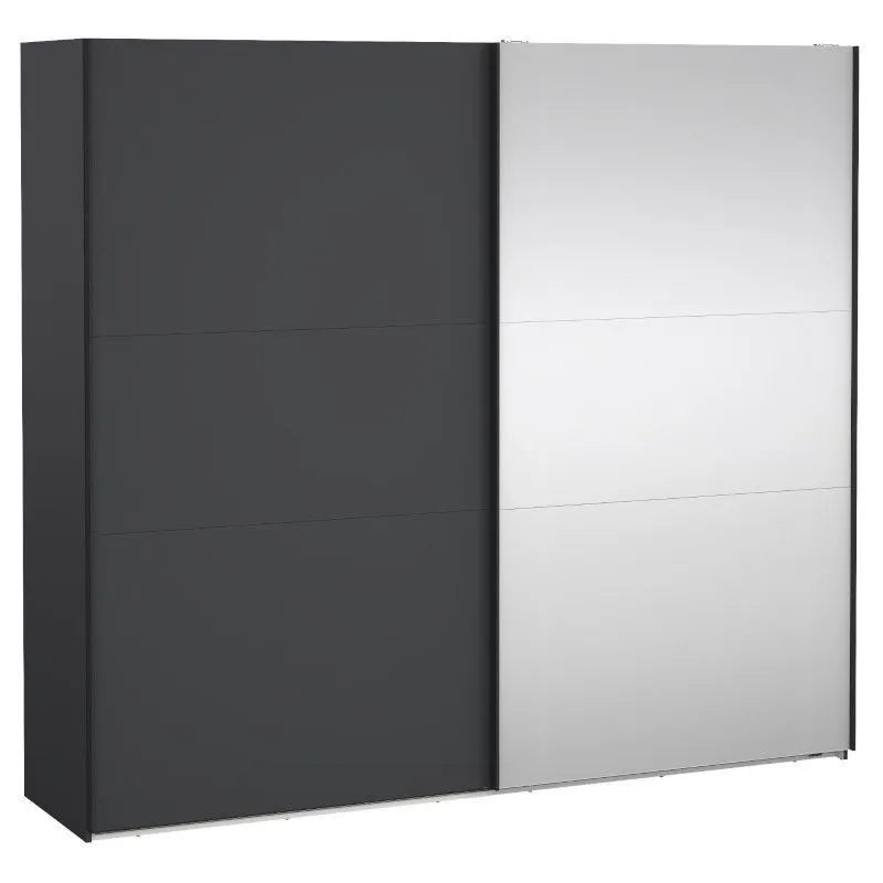 Lükandustega riidekapp Como 2lu+peegel tumehall