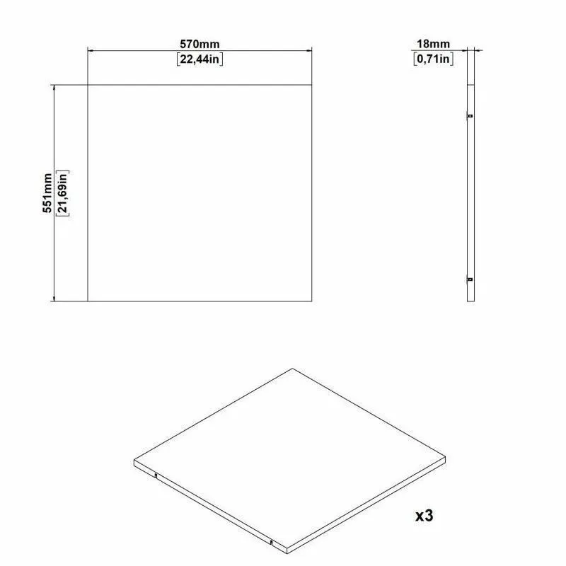 Riiulid Case/Como 57 3tk valge