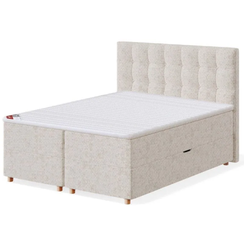 Sleepwell Red Pocket Storage kontinentaalvoodi komplekt 180x200 helehall jäik