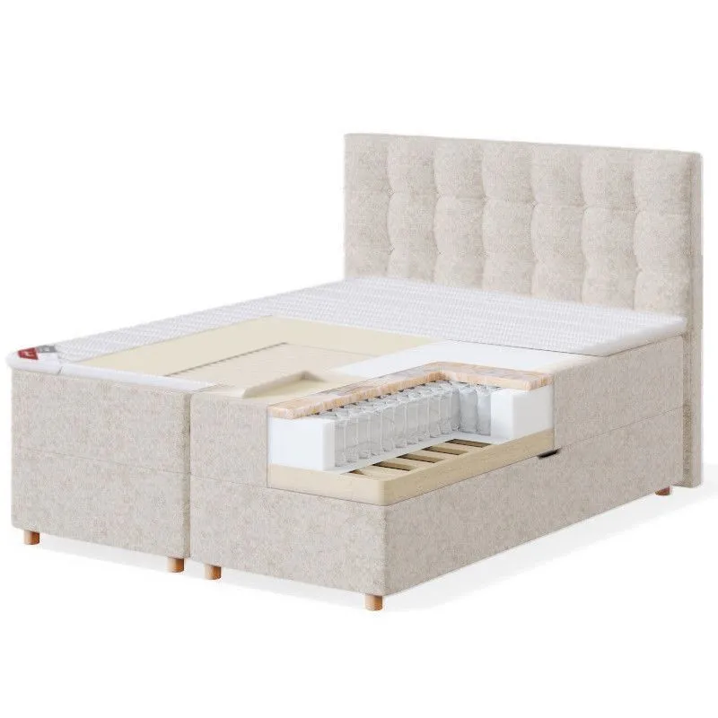 Sleepwell Red Pocket Storage kontinentaalvoodi komplekt 160x200 helehall pehme