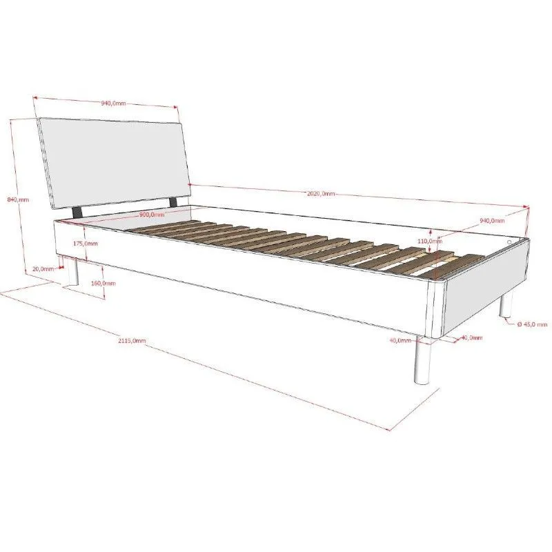 Voodi Forrest 90x200 valge