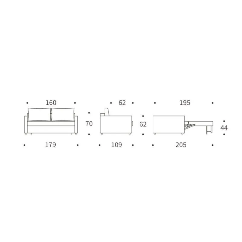 Innovation diivanvoodi Neah Slim käetoed 160 helebeež
