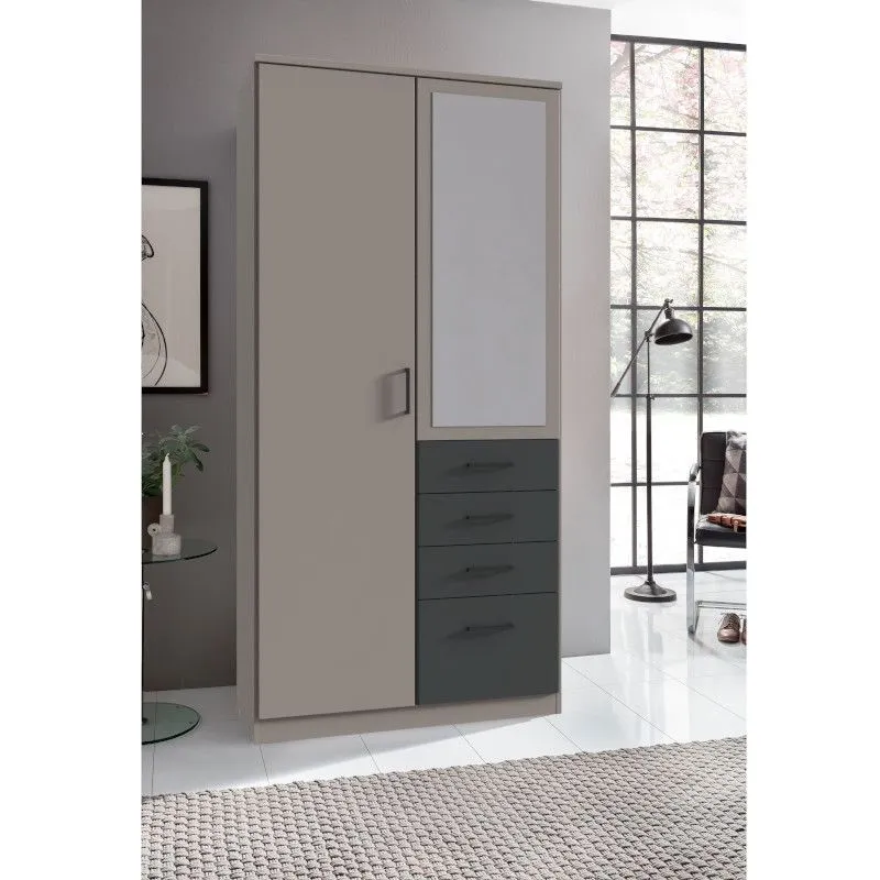 Riidekapp+peegel Cottbus 2u4s sahara/grafiit