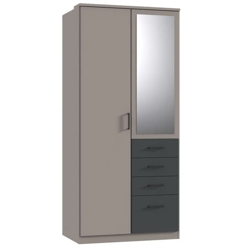 Riidekapp+peegel Cottbus 2u4s sahara/grafiit