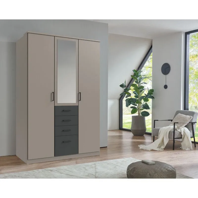 Riidekapp+peegel Cottbus 3u4s sahara/grafiit