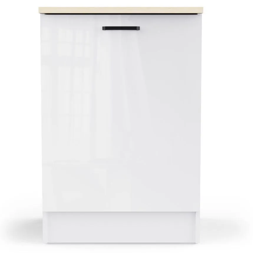 Alumine köögikapp Bianco 1u valge kõrgläige/tamm