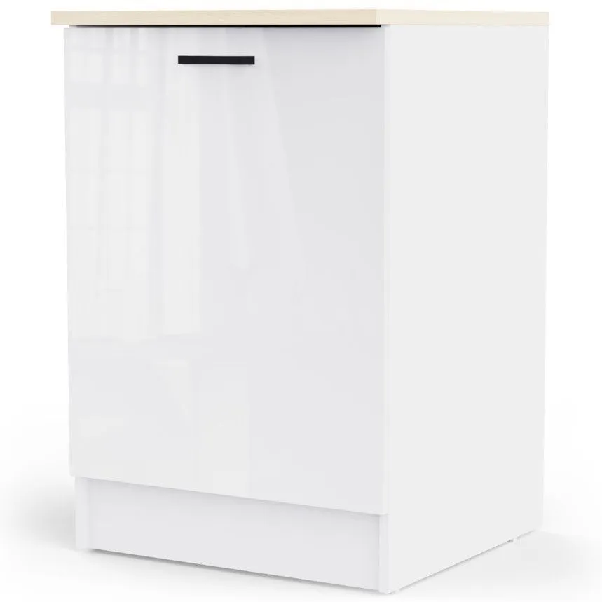 Alumine köögikapp Bianco 1u valge kõrgläige/tamm