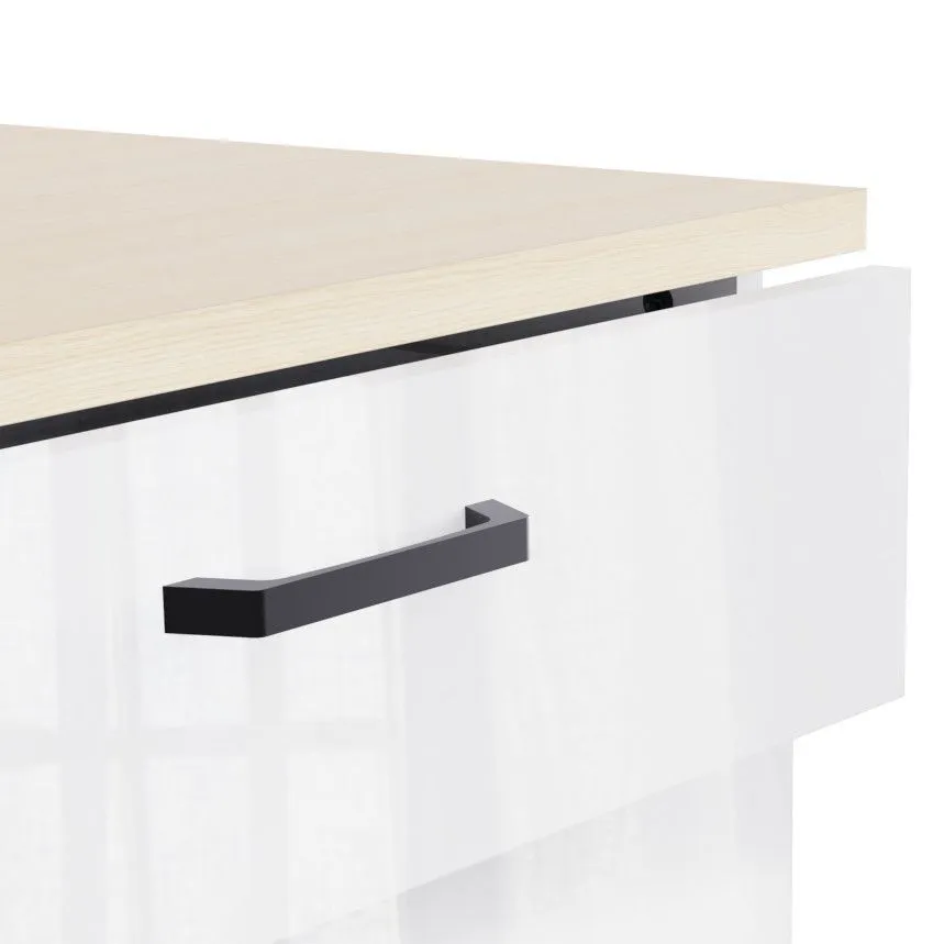 Alumine köögikapp Bianco 3s valge kõrgläige/tamm