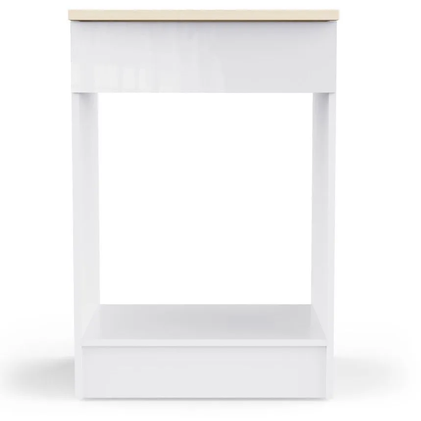 Ahjukapp Bianco 60 valge kõrgläige/tamm