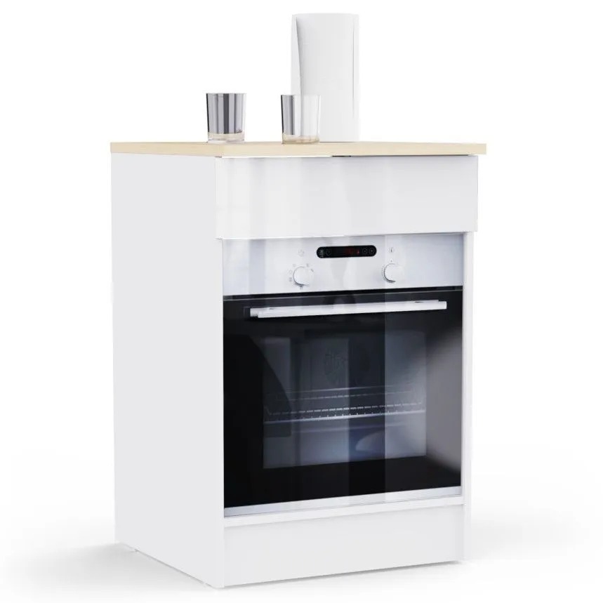 Ahjukapp Bianco 60 valge kõrgläige/tamm