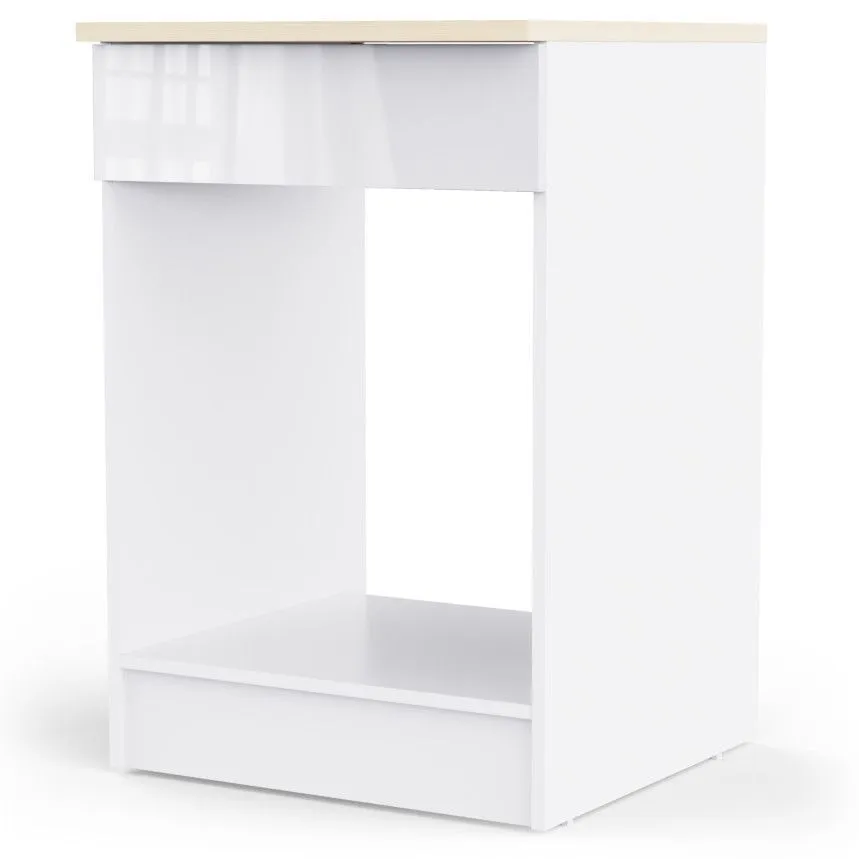 Ahjukapp Bianco 60 valge kõrgläige/tamm