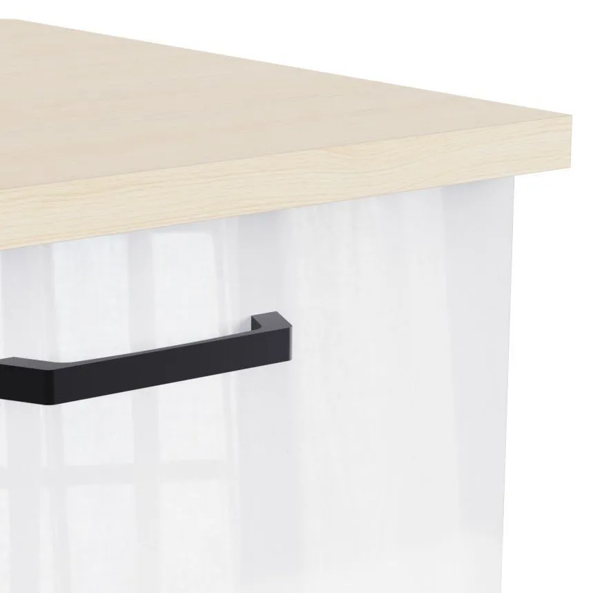 Alumine köögikapp Bianco 2u valge kõrgläige/ tamm