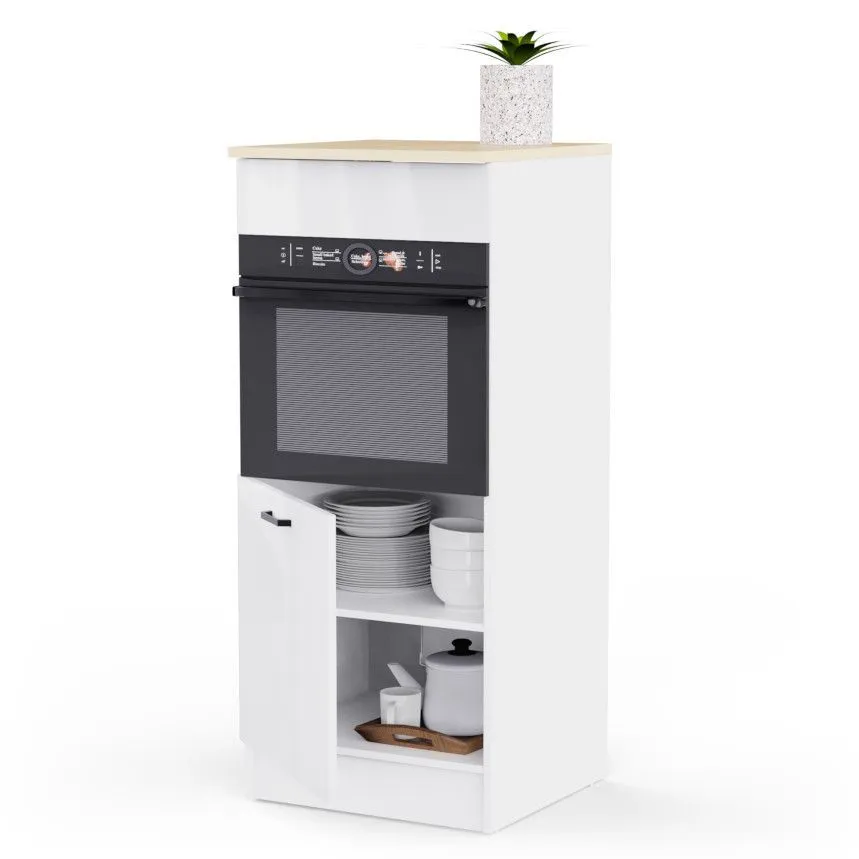 Ahjukapp Bianco 1u valge kõrgläige/tamm