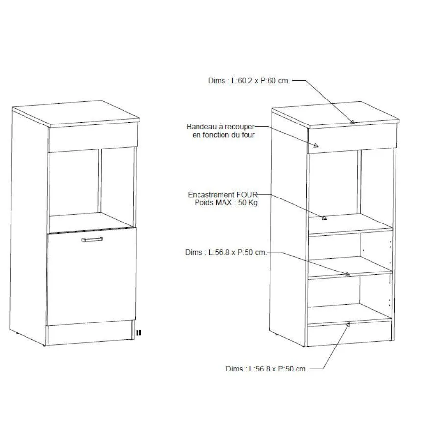 Ahjukapp Bianco 1u valge kõrgläige/tamm